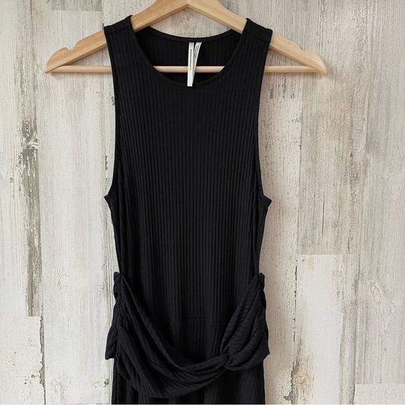 Anthropologie Kingslover Black Ribbed Knit Midi Dress Size S - Picture 5 of 14